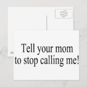 Carte Postale Dis À Ta Mère D'Arrêter De M'Appeler (Devant / Derrière)