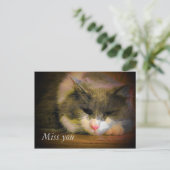 Carte Postale Dis Que Je Te Manque Avec Ce Chat Triste (Debout devant)