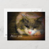 Carte Postale Dis Que Je Te Manque Avec Ce Chat Triste (Devant / Derrière)