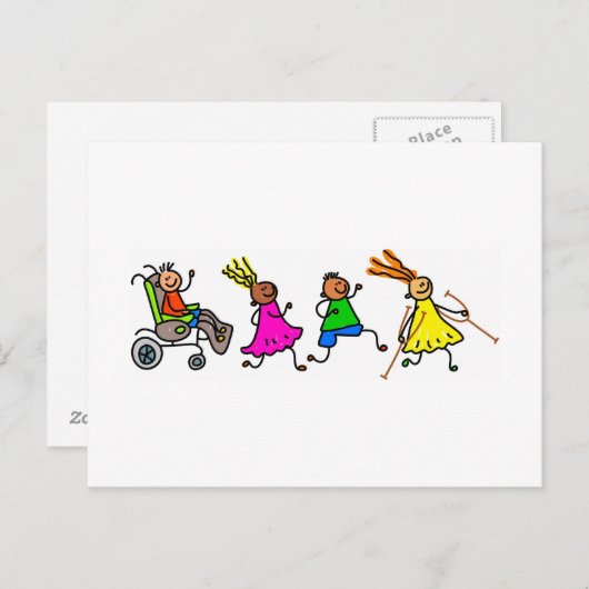 Carte Postale Disabled Kids (Devant / Derrière)