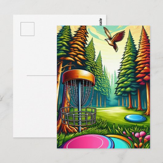 Carte Postale Disc Golf et thème aigle   (Devant / Derrière)