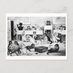 Carte Postale Discipline de la classe de chats, Louis Wain