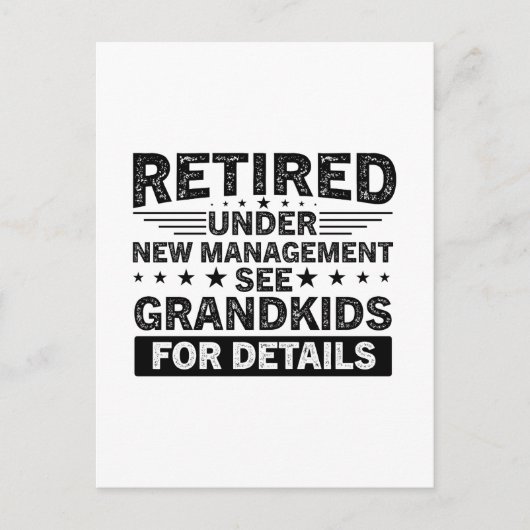 Carte Postale Discours amusants Retraité Sous Nouvelle Gestion v (Devant)