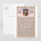 Carte Postale Discours de Gettysburg par Abraham Lincoln 1863 (Devant / Derrière)