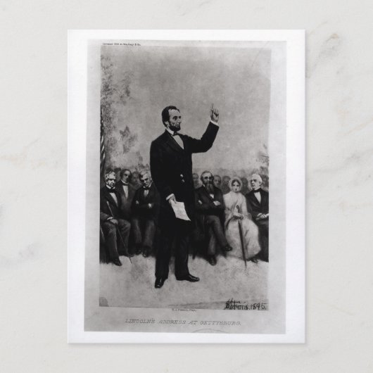 Carte Postale Discours de Lincoln à Gettysburg, 1895 (Devant)