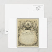 Carte Postale Discours inaugural du président abe lincoln (Devant / Derrière)