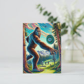 Carte Postale Disk Golf Bigfoot dans les bois (Debout devant)