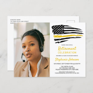 Carte Postale Dispatcher Photo personnalisée Mince Gold Line Ret