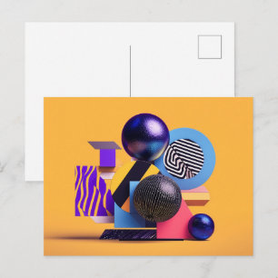 Carte Postale Disposition abstraite avec des sphères colorées