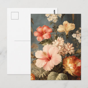 Carte Postale Disposition florale vintage vibrante