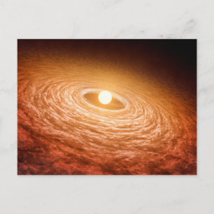 Carte Postale Disque de matière entourant l'étoile FU Orionis.