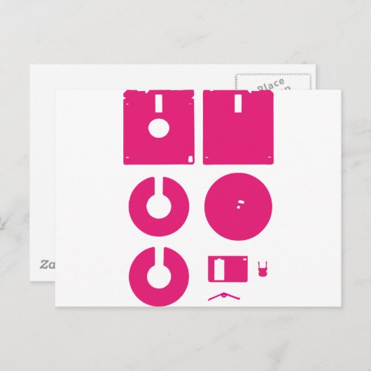 Carte Postale Disque disquette déconstruit 1,44 po (Devant / Derrière)