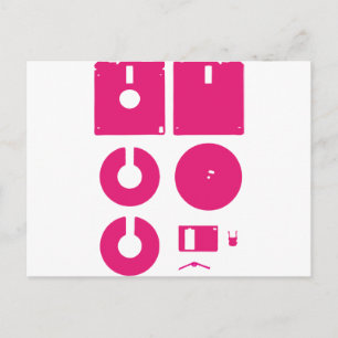 Carte Postale Disque disquette déconstruit 1,44 po