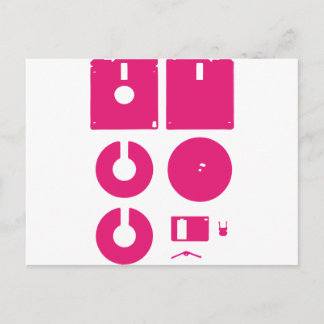 Carte Postale Disque disquette déconstruit 1,44 po