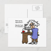 Carte Postale Disque Dur Sauvegarde Humoristique (Devant / Derrière)