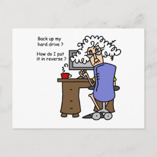 Carte Postale Disque Dur Sauvegarde Humoristique