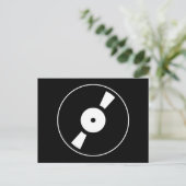 Carte Postale disque vinyle rétro (Debout devant)