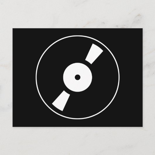 Carte Postale disque vinyle rétro (Devant)
