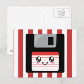 Carte Postale Disquette Kawaii (Devant / Derrière)