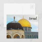 Carte postale d'Israël avec photo du dôme du roche (Devant / Derrière)