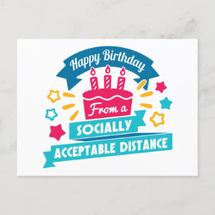 Carte Postale Distance d'Anniversaire Socialement Acceptable