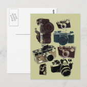 Carte Postale distressed photographe retro camera (Devant / Derrière)