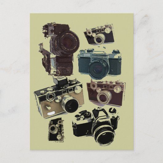 Carte Postale distressed photographe retro camera (Devant)