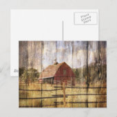 Carte Postale Distressed Wood Rustic Western (Devant / Derrière)