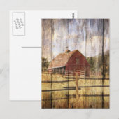Carte Postale Distressed Wood Rustic Western (Devant / Derrière)