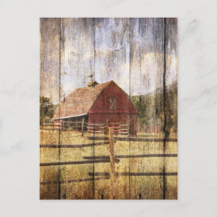 Carte Postale Distressed Wood Rustic Western