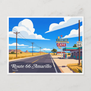 Carte Postale District de la route 66 du Texas à Amarillo