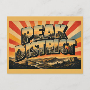 Carte Postale District de Peak Angleterre Art de Voyage Vintage