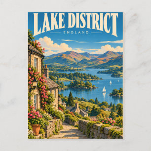 Carte Postale District des lacs vintage Angleterre