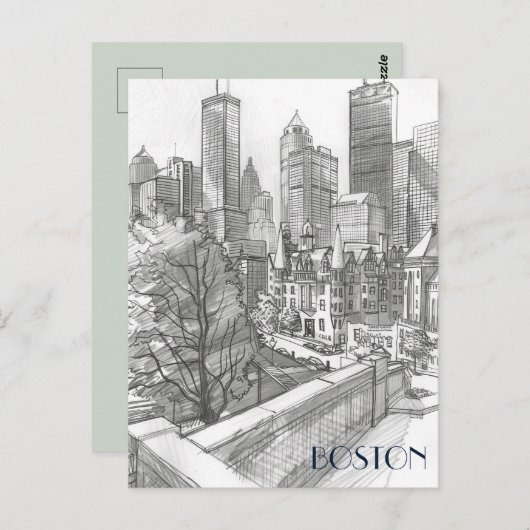 Carte Postale District financier de Boston (Devant / Derrière)