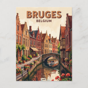 Carte Postale district historique des canaux de Bruges Belgique