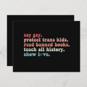 Carte Postale Dites Gay Protéger les enfants trans Lire les livr (Devant / Derrière)