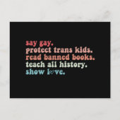 Carte Postale Dites Gay Protéger les enfants trans Lire les livr (Devant)