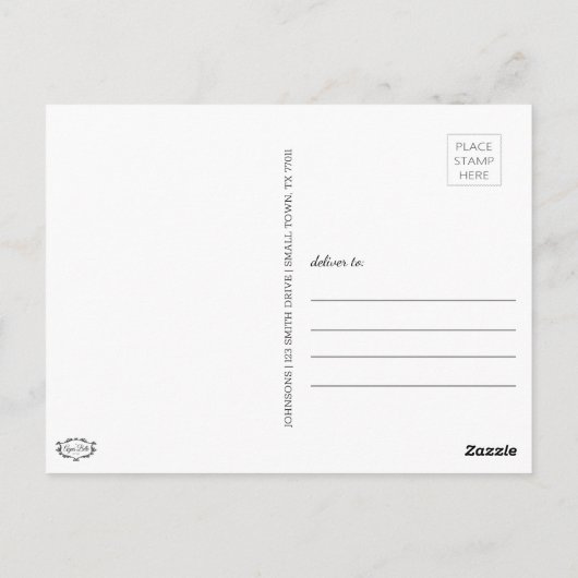 Carte Postale Dites Hi Yellow Aqua Fun Zig Zag Pastel Custom (Dos)