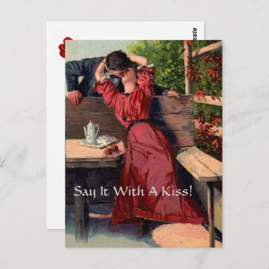 Carte Postale Dites-Le Avec Un Baiser ! -Carte postale (Devant / Derrière)
