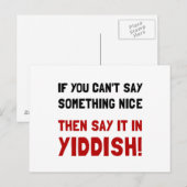 Carte Postale Dites-Le En Yiddish (Devant / Derrière)