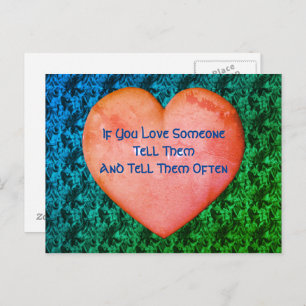 Carte Postale Dites-Leur Que Vous Les Aimez Coeur Rose Abstrait