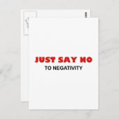 Carte Postale Dites Non À La Négativité (Devant / Derrière)