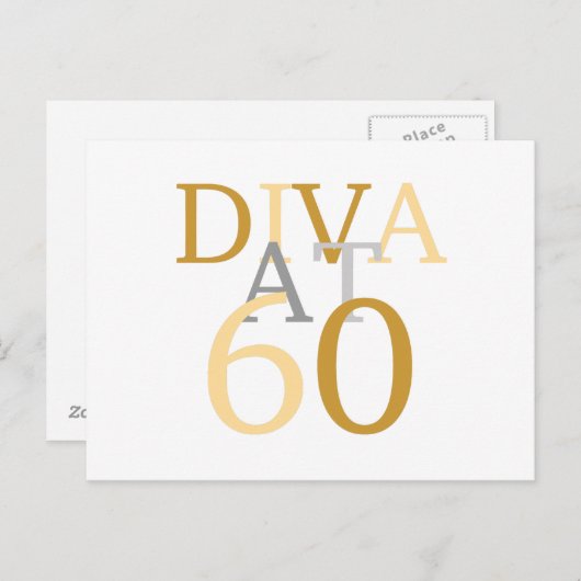 Carte Postale Diva À 60 (Devant / Derrière)
