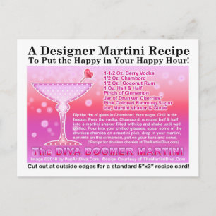 Carte postale Diva Boomer Pink Martini Recette
