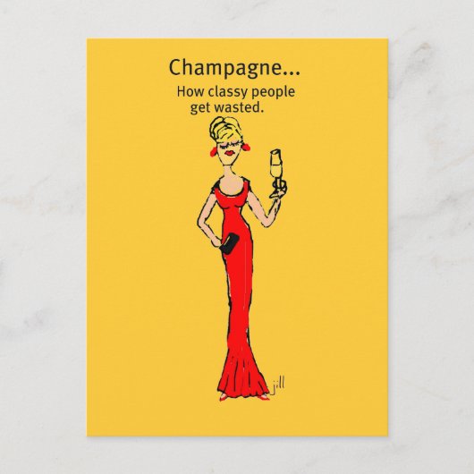 Carte Postale Diva : Champagne "Comment les gens de classe se fo (Devant)