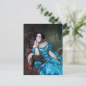 Carte Postale Diva de bubble gum en satin bleu (Debout devant)
