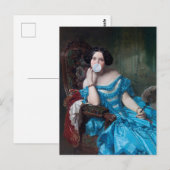 Carte Postale Diva de bubble gum en satin bleu (Devant / Derrière)