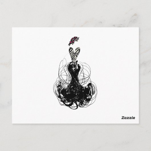 Carte Postale Diva de mode - Noir et Blanc (Dos)