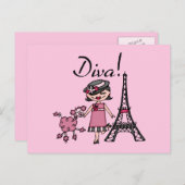 Carte Postale Diva des cheveux noirs (Devant / Derrière)