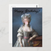 Carte Postale Diva du chewing-gum du Barry Joyeux Anniversaire (Devant / Derrière)
